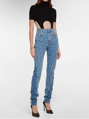 Mugler Seam-detail high-rise skinny Jeans